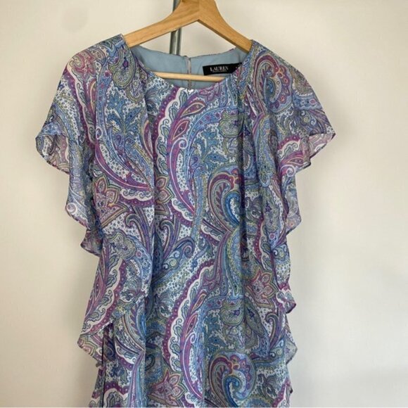 Lauren Ralph Lauren Black Label Paisley Ruffle mini dress - Picture 7 of 7